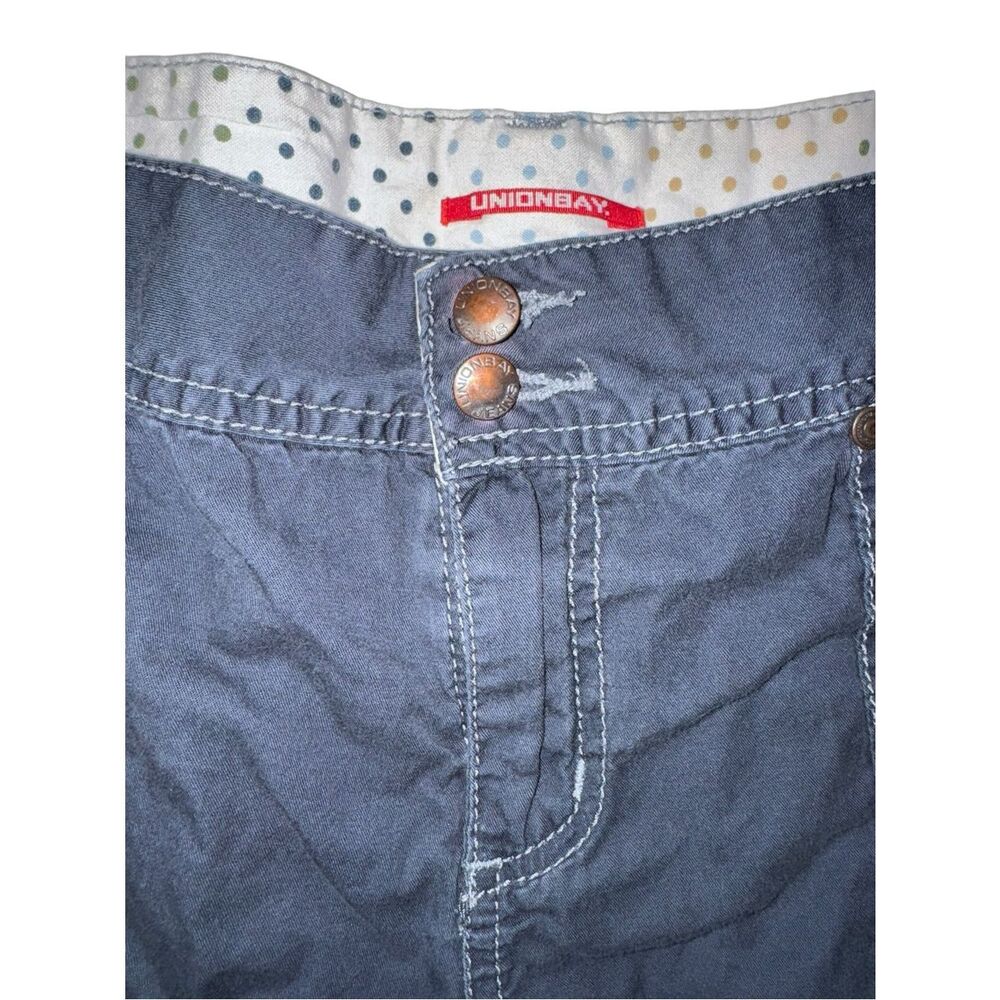 UNIONBAY Solid Navy Blue Cropped Capri Cargo Pants Pockets Drawstring - Picture 10 of 15